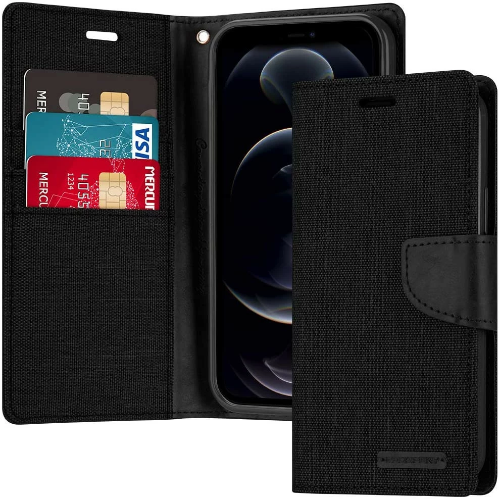 Goospery IPhone 13 Pro Max Canvas Fabric Flip Wallet Case Cover Apple 3 Goospery IPhone 13 Pro Max Canvas Fabric Flip Wallet Case Cover Apple - Image 3