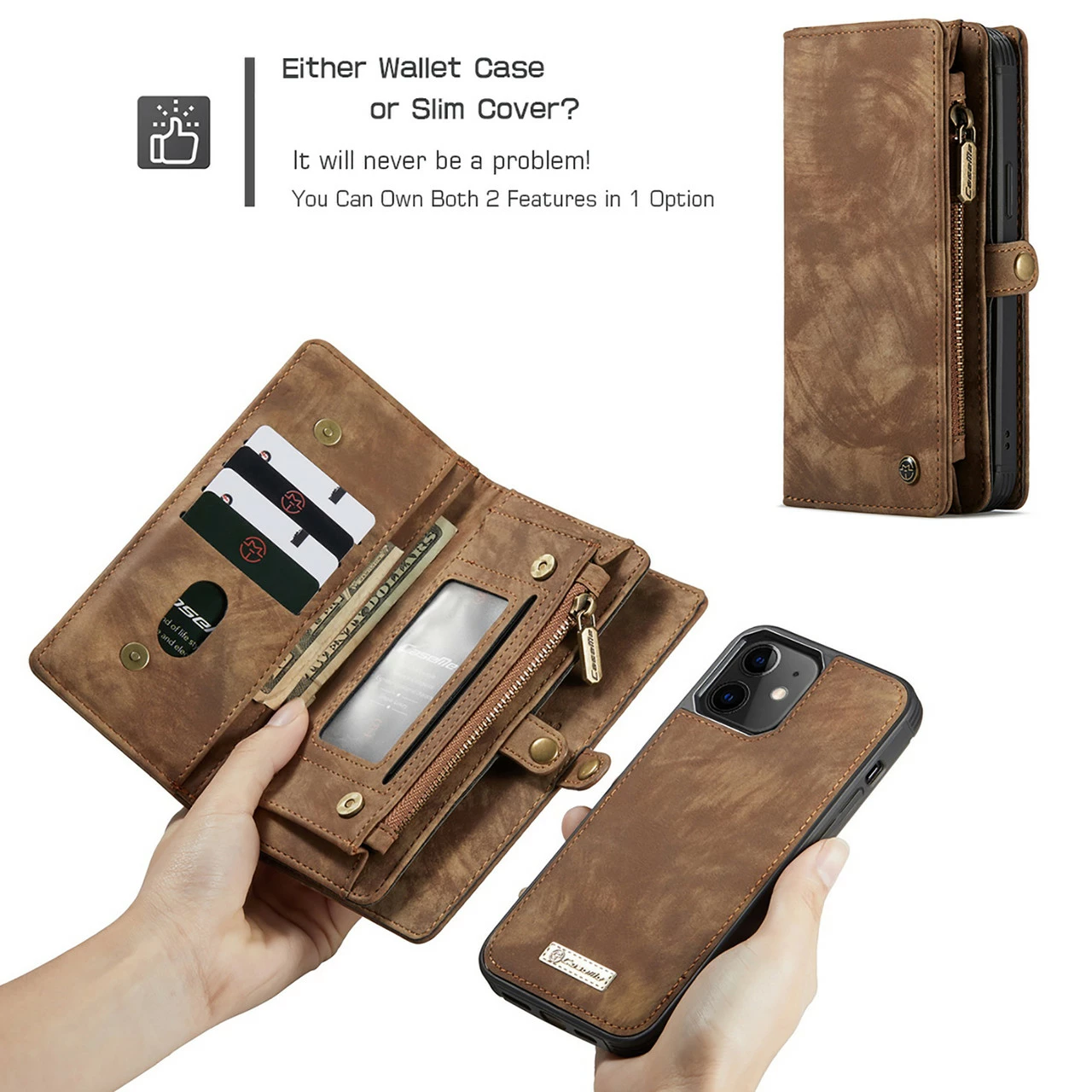 CaseMe 2-in-1 IPhone 13 Detachable Case Leather Wallet Cover Apple 7 CaseMe 2-in-1 IPhone 13 Detachable Case Leather Wallet Cover Apple - Image 7