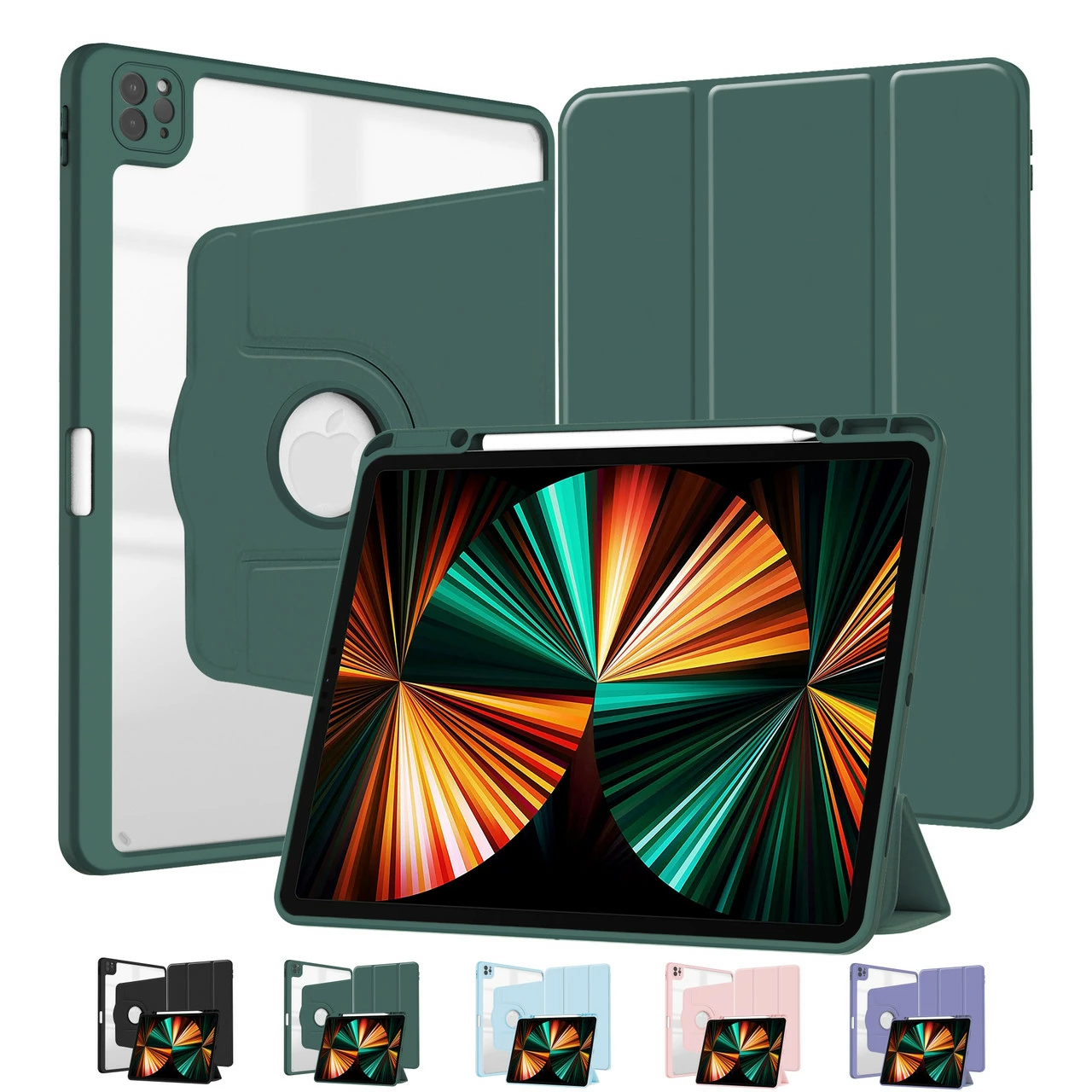 IPad Pro 12.9 (2020) 4th Gen 360 Rotate Case Cover Pencil Holder Apple 1 IPad Pro 12.9 (2020) 4th Gen 360 Rotate Case Cover Pencil Holder Apple
