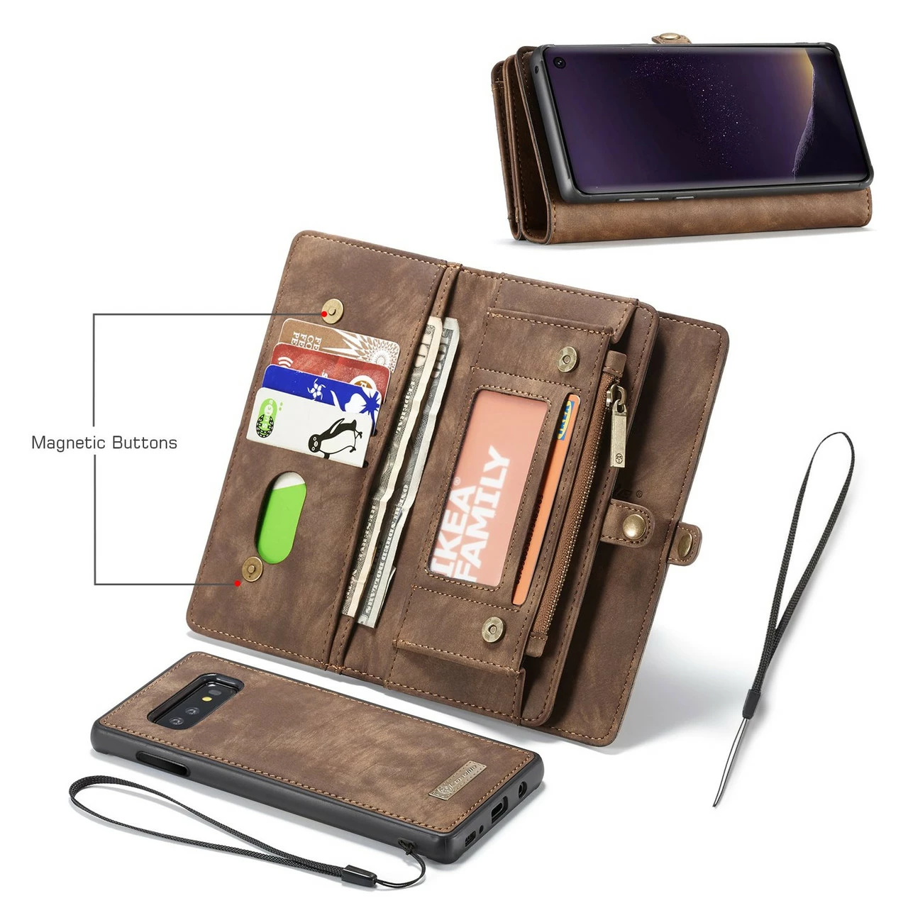 CaseMe 2-in-1 Samsung Galaxy S10e Detachable Case Leather Wallet Cover 8 CaseMe 2-in-1 Samsung Galaxy S10e Detachable Case Leather Wallet Cover - Image 8