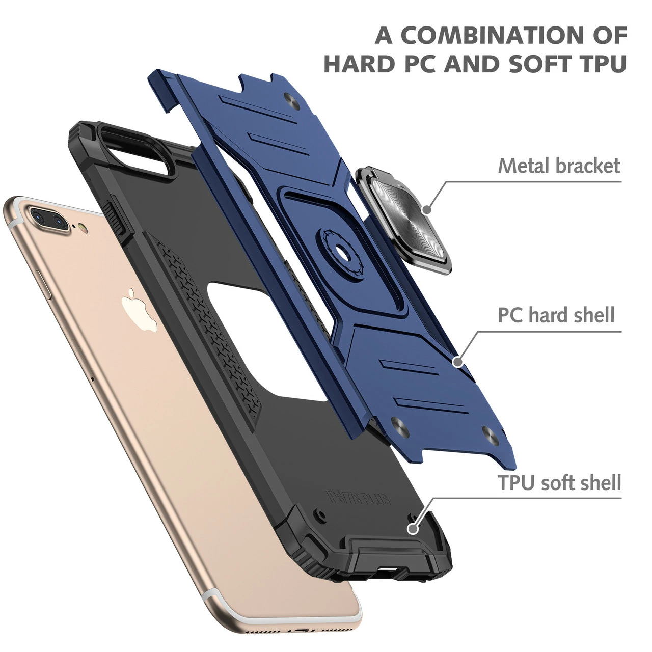 Shockproof IPhone 7+ 8+ Plus Heavy Duty Case Cover Tough Apple Ring 10 Shockproof IPhone 7+ 8+ Plus Heavy Duty Case Cover Tough Apple Ring - Image 10