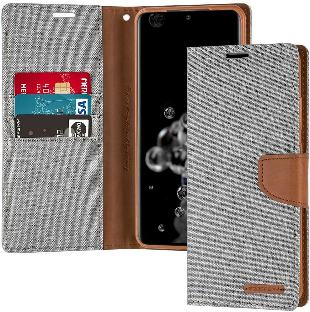Goospery Samsung Galaxy S10 Canvas Fabric Flip Wallet Case Cover G973 9 Goospery Samsung Galaxy S10 Canvas Fabric Flip Wallet Case Cover G973 - Image 9