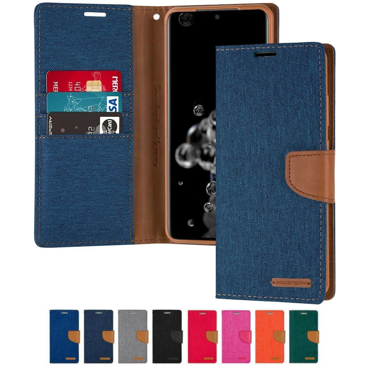 Goospery Samsung Galaxy S10 Canvas Fabric Flip Wallet Case Cover G973 1 Goospery Samsung Galaxy S10 Canvas Fabric Flip Wallet Case Cover G973