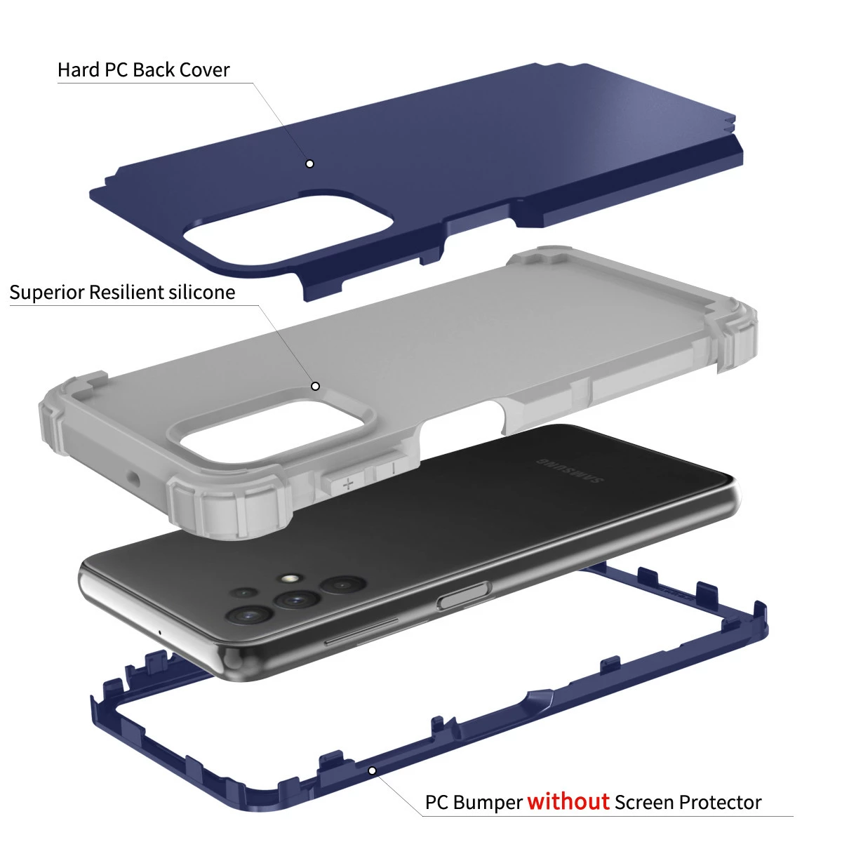 Impact Samsung Galaxy A13 5G Shockproof 3in1 Rugged Case Cover A136 8 Impact Samsung Galaxy A13 5G Shockproof 3in1 Rugged Case Cover A136 - Image 8