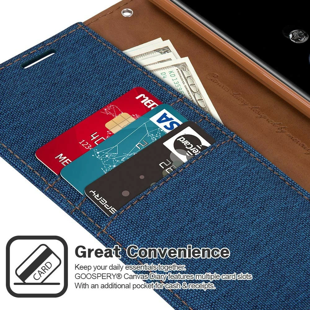 Goospery Samsung Galaxy S10 Canvas Fabric Flip Wallet Case Cover G973 11 Goospery Samsung Galaxy S10 Canvas Fabric Flip Wallet Case Cover G973 - Image 11